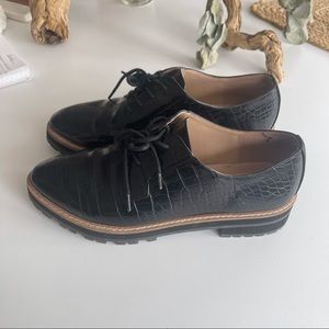 Black Loafers
Black lace up loafers 
Platform loafers 
Brand: Aqua from ASOS
